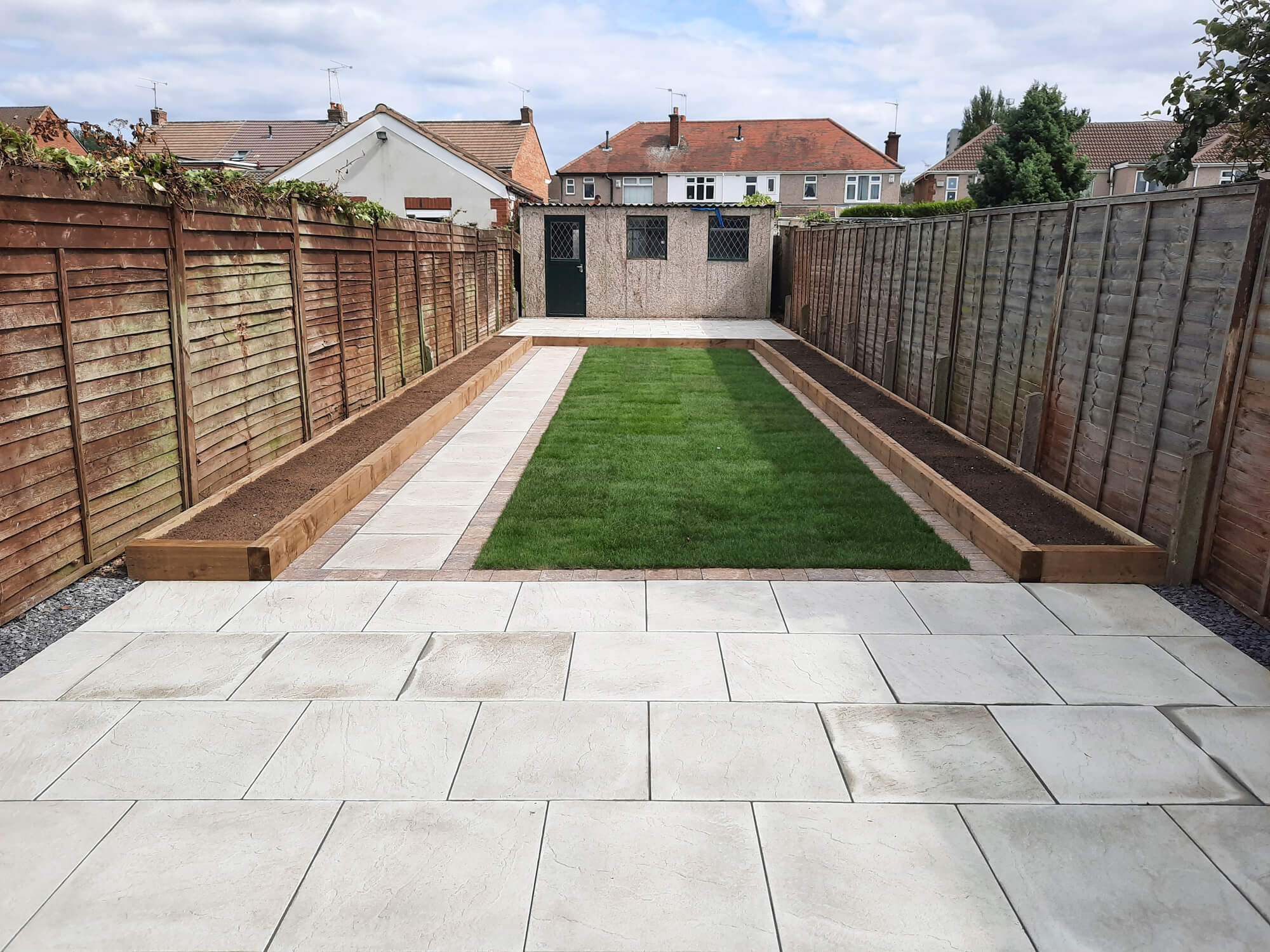 Paving pathway in garden