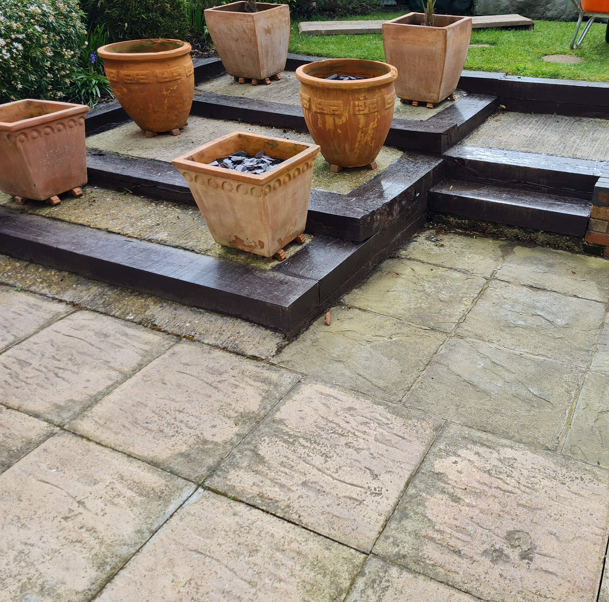 Terracotta concrete cast paving