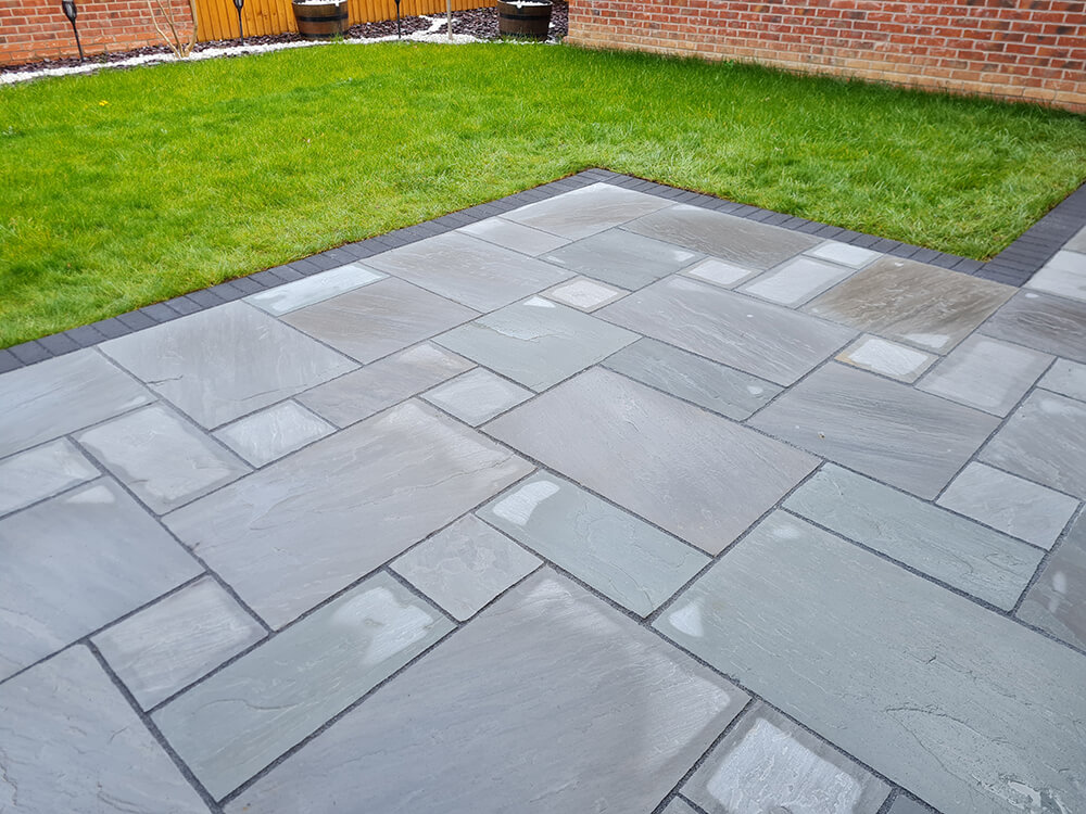 Case Study grey sandstone paving