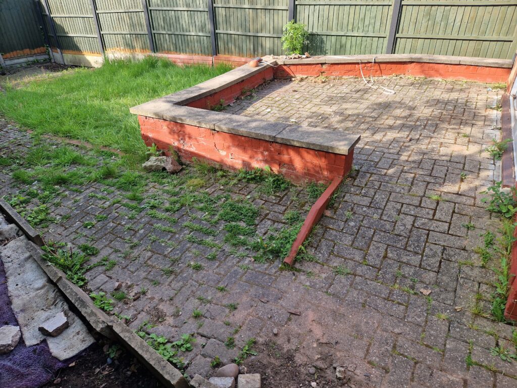 Before picture of a garden before our landscape gardeners have re landscaped it in Coventry