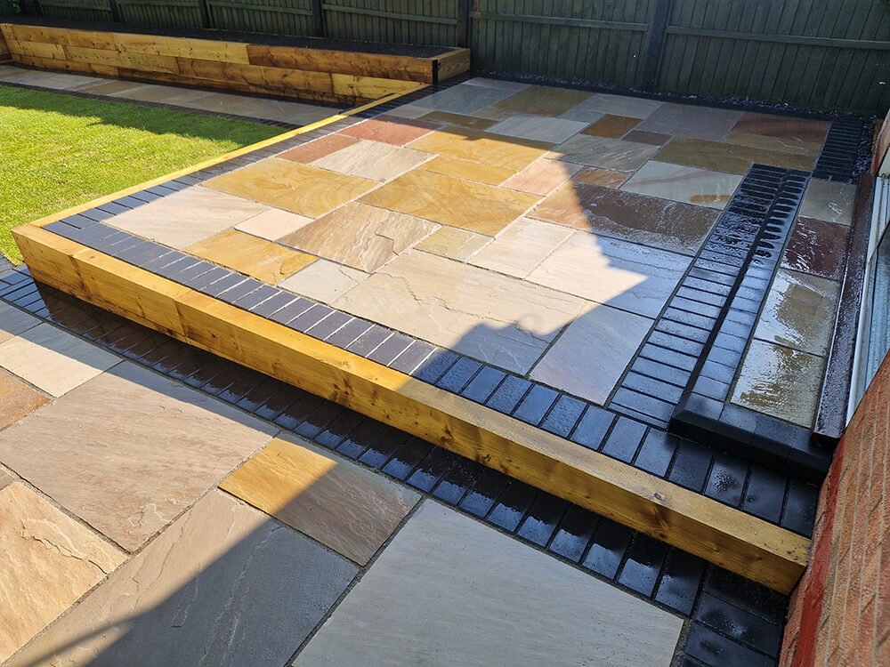 Case Study Garden Design Using Sandstone Paving